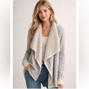 Abercrombie Sherpa Open‎ Front Cardigan Jacket Small